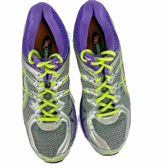 Asics Gel Kayano 21 Athletic Running Shoe Gray Purple Green Womens Size 9 1/2 - Picture 2 of 11